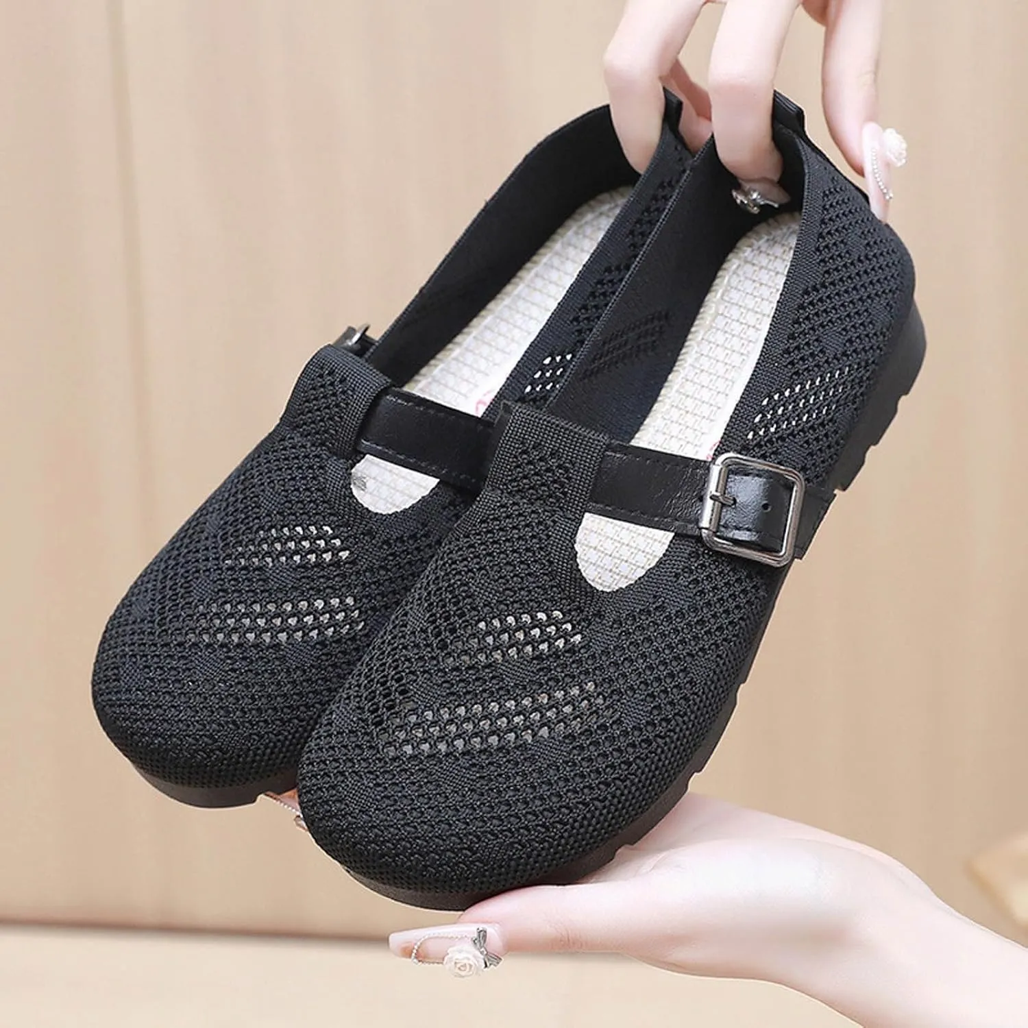 Women's Ballet Shoes Round Toe Slip On Knit Casual Dress Shoes Comfort Ballerina Comfortable Women for Casual