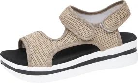 Women's Fashion Walking Sandals Comfortable Orthopedic Adjustable Strap Cushion Open-Toe Slip-On Platrorm Arch Support Slipper Shoes