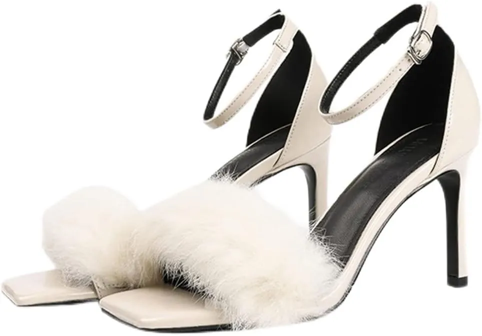 Womens High Heels Stilettos Round Toe Ankle Strap High Heel Sandal