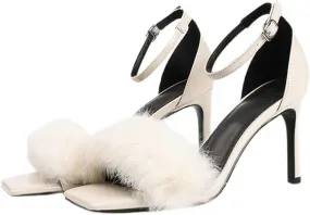 Womens High Heels Stilettos Round Toe Ankle Strap High Heel Sandal