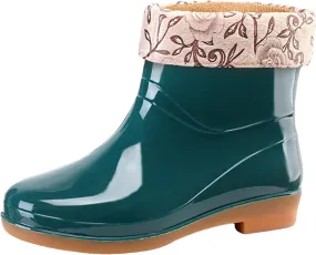 Womens Rubber Boots Womens Rain Boots for Boating Fishing Gardening Farming Anti-Slipping Lightweight Rain Shoes