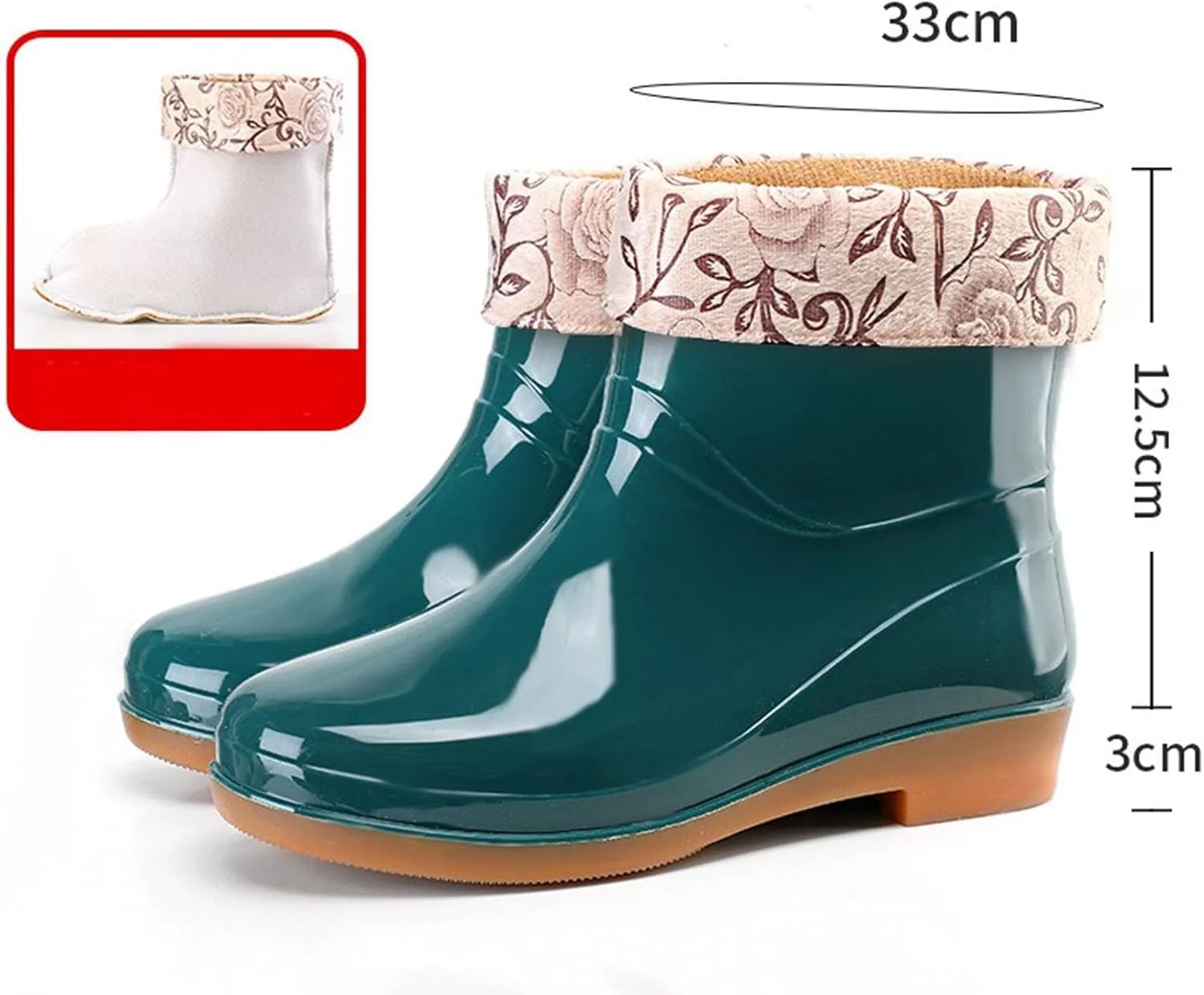 Womens Rubber Boots Womens Rain Boots for Boating Fishing Gardening Farming Anti-Slipping Lightweight Rain Shoes