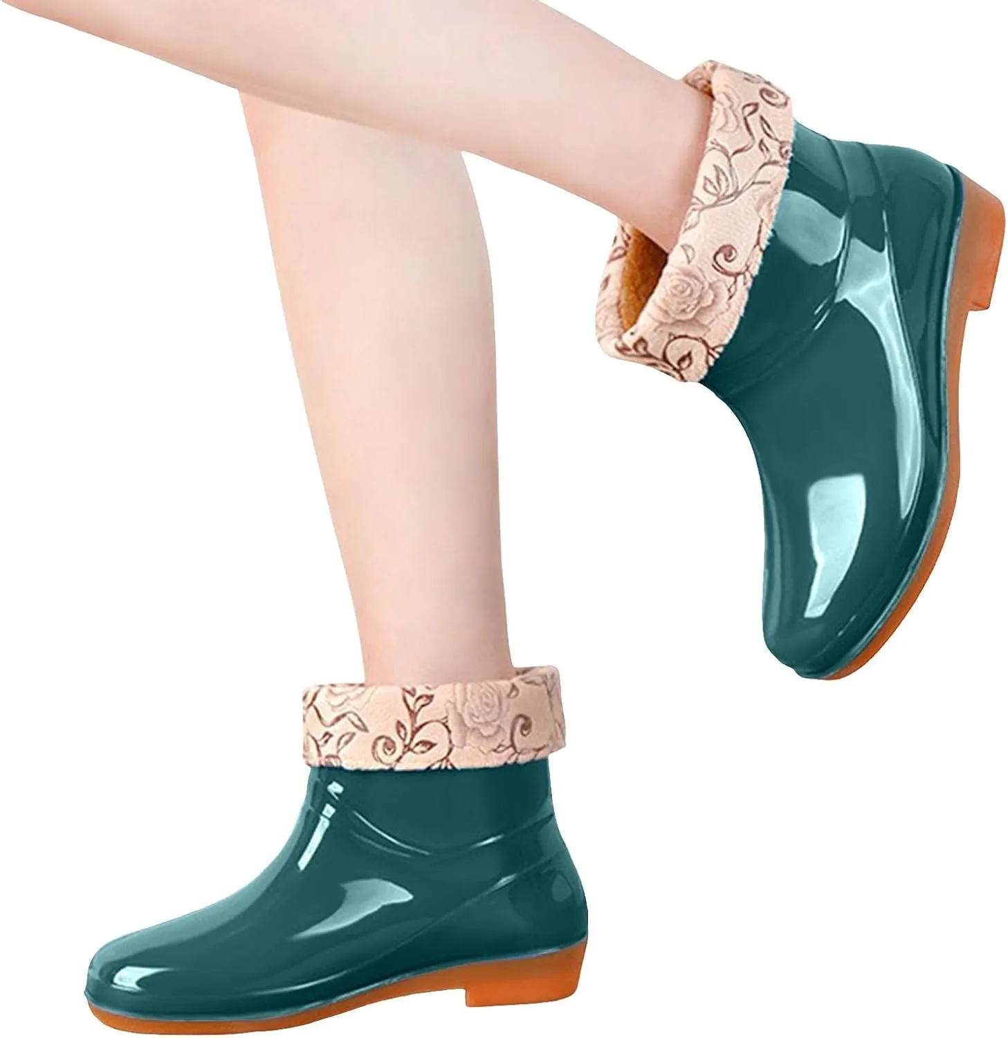 Womens Rubber Boots Womens Rain Boots for Boating Fishing Gardening Farming Anti-Slipping Lightweight Rain Shoes