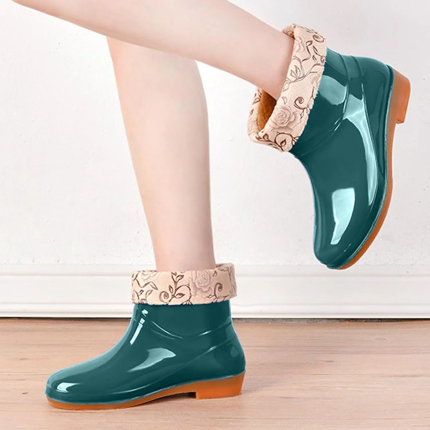 Womens Rubber Boots Womens Rain Boots for Boating Fishing Gardening Farming Anti-Slipping Lightweight Rain Shoes
